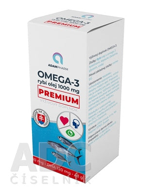 ADAMPHARM Omega-3 rybí olej 1000 mg premium 60 kapsúl