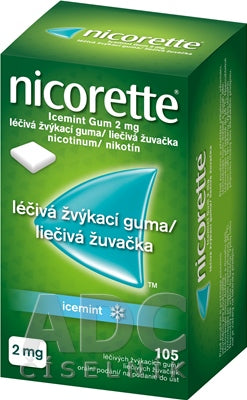 Nicorette icemint 2mg žuvačka bez cukru 105ks