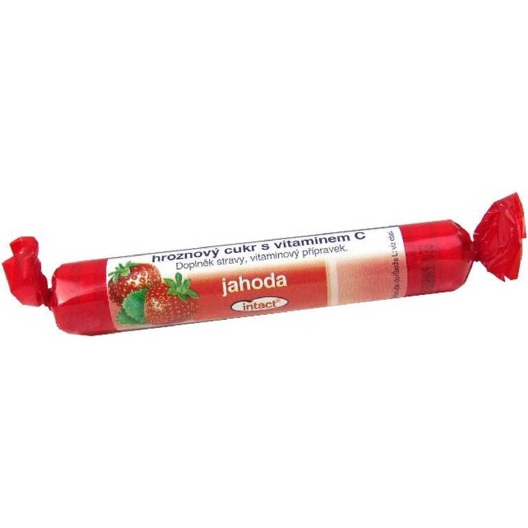 Intact Rolka hroznový cukor s vitamínom C jahoda 40 g