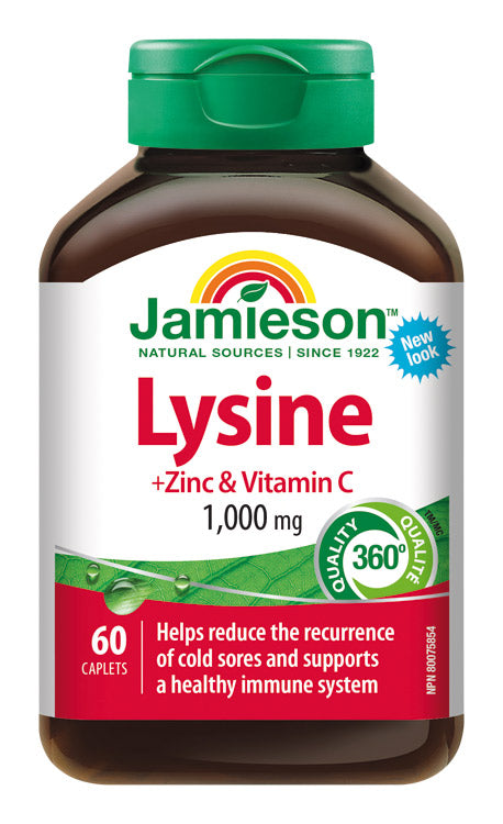 JAMIESON Lyzín 1 000 mg so zinkom a vitamínom C 60 tabliet