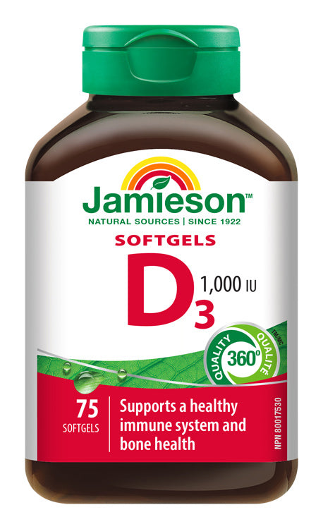 Jamieson Vitamín D3 1000 IU 75 kapsúl