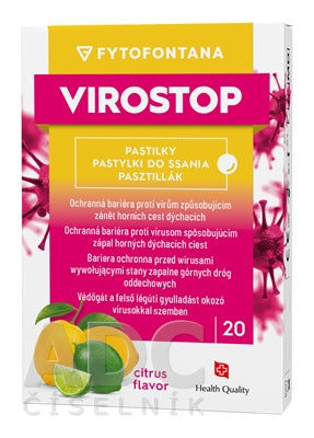 fytofontana VIROSTOP pastilky na cmúľanie príchuť citrusová inov.2024 20 ks