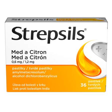 Strepsils Med a Citrón pastilky 36 ks