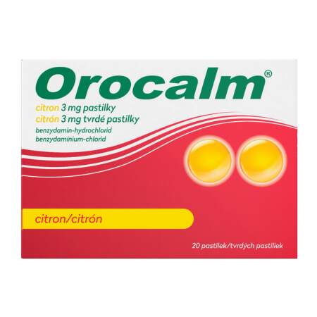 Orocalm citrón 3 mg tvrdé pastilky pas.ord. 20 x 3 mg