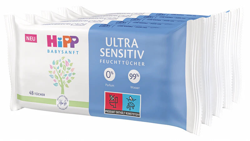 HiPP BabySANFT Vlhčené obrúsky ultra sensitive, čistiace 5 x 48 ks