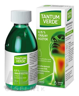 Tantum Verde 0,15%, orálny roztok 240ml