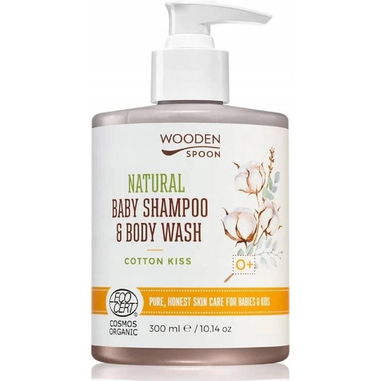 WoodenSpoon DETSKÝ SPRCHOVÝ GÉL A ŠAMPÓN NA VLASY 2V1 COTTON KISS, 300 ML