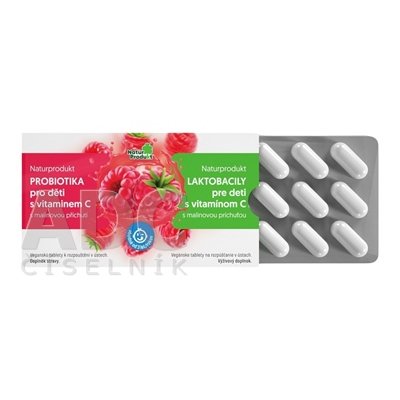 NaturProdukt Laktobacily pre deti s vitamínom C 15 tabliet s malinovou príchuťou