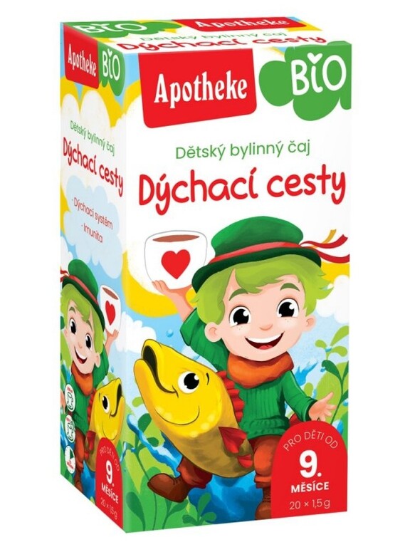 APOTHEKE BIO DETSKÝ BYLINNÝ ČAJ DÝCHACIE CESTY nálevové vrecká (od ukončeného 9. mesiaca) 20x1,5 g