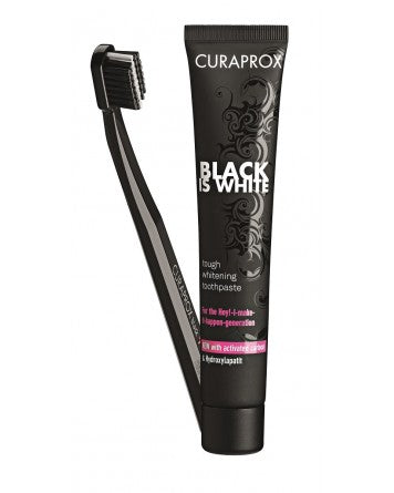Curaprox White is Black zubná pasta + kefka CS 5460 darčeková sada